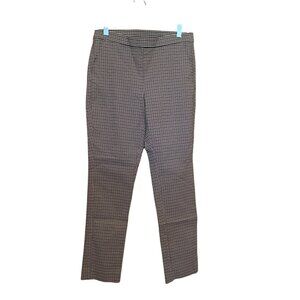Anne Klein Houndstooth Tapered Skinny Pull On Dress Pants‎ Womens M Preppy Retro